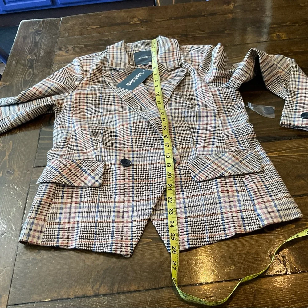 Modcloth Tan and Brown Plaid Blazer - Picture 8 of 11